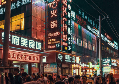 China Straßen bei Nacht Werbung Lichter