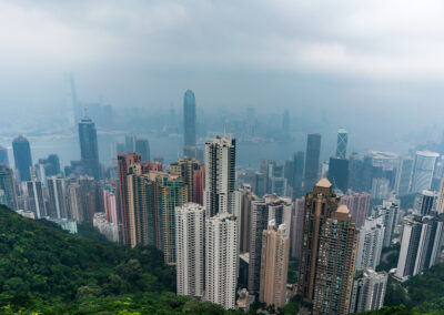Skyline Hongkong Victoria Peek Ausblick Hong Kong China