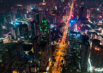 China Shenzhen by night Shenzhen bei Nacht Skyscrapers city light